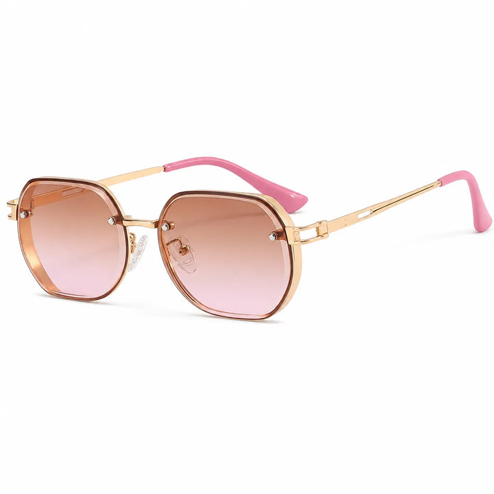 Noah Oval Frame Shades - Color:Gold  Brown