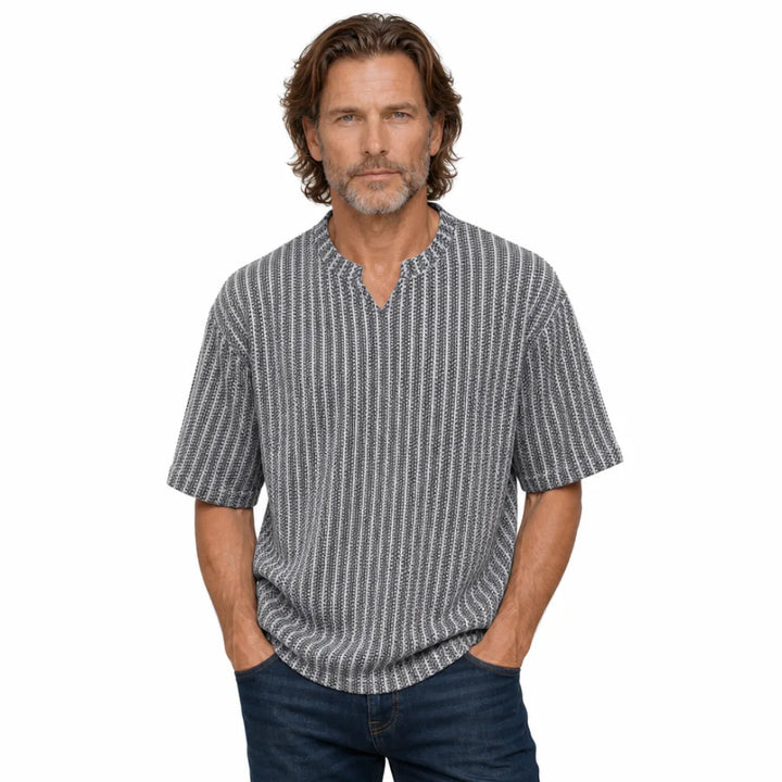 Men's Nola Herringbone V Neck Tee