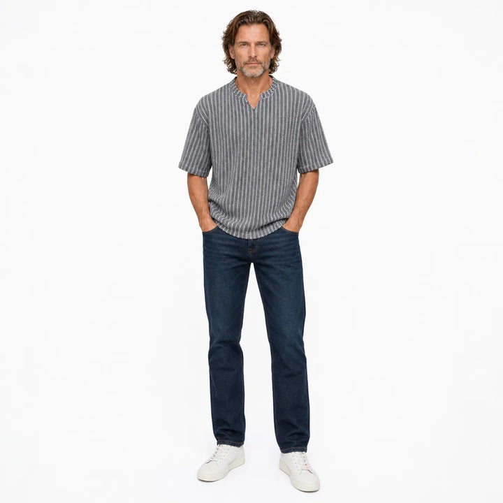 Men's Nola Herringbone V Neck Tee