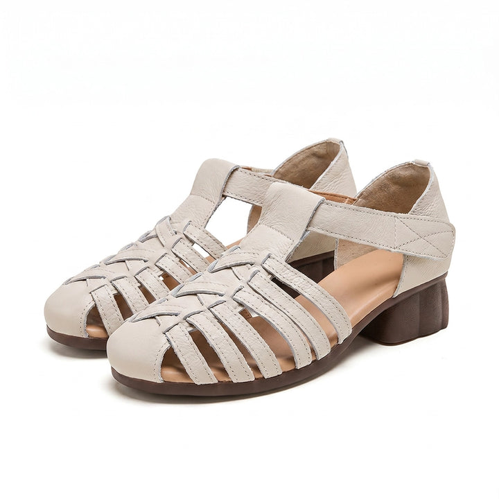 Nora Open Sandals - Color:Beige;Size:35
