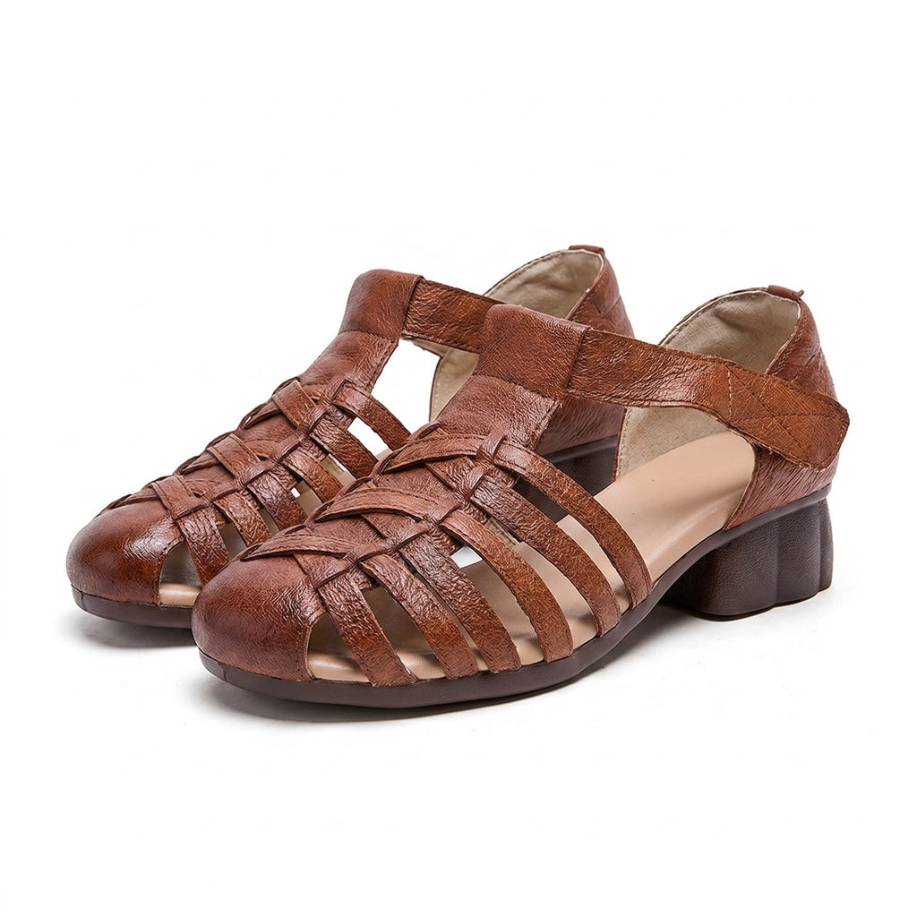 Nora Open Sandals - Color:Brown;Size:35