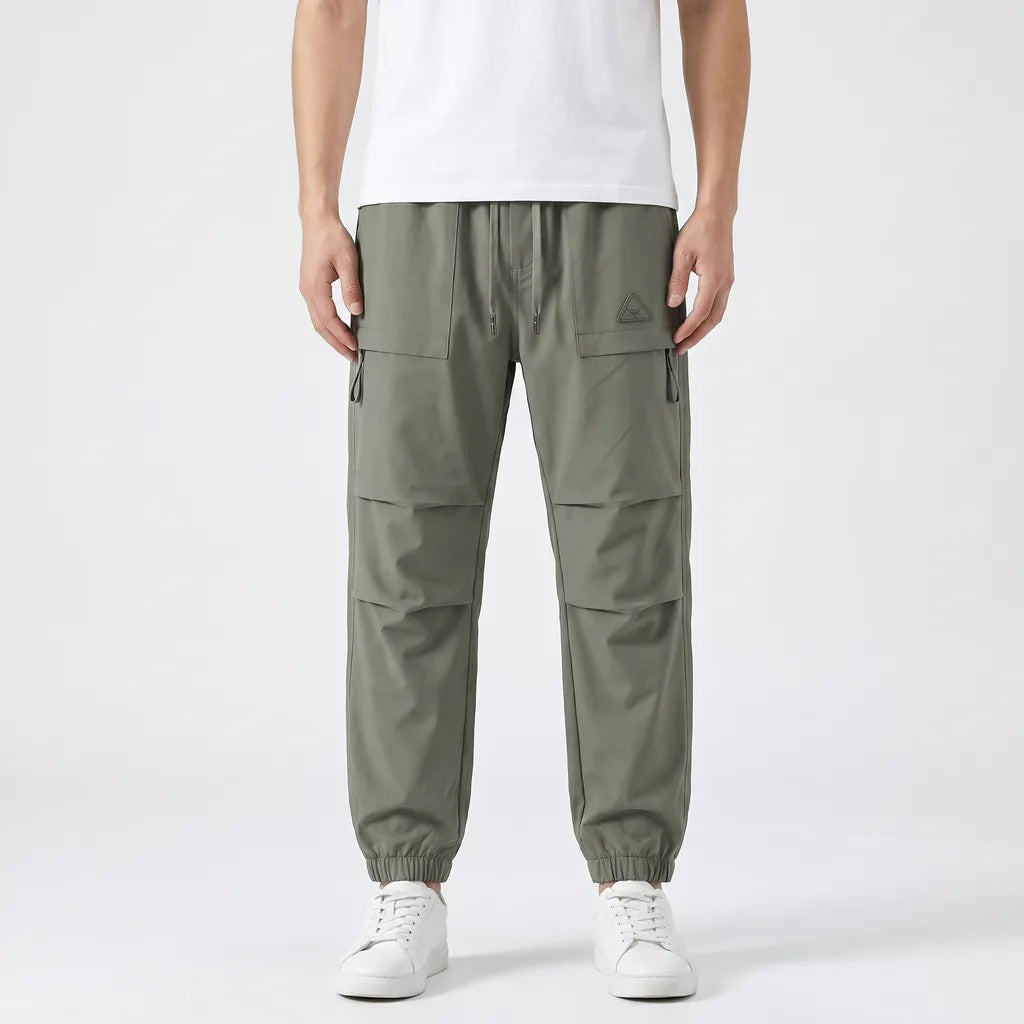 Army Green Norman Fleece Cargo Joggers 2