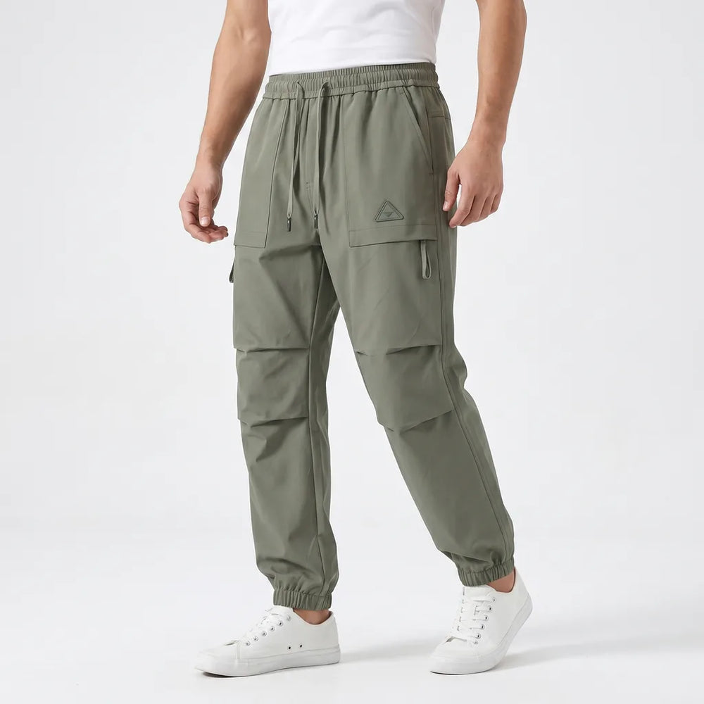 Army Green Norman Fleece Cargo Joggers 4