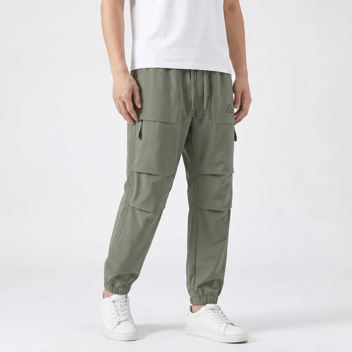 Army Green Norman Fleece Cargo Joggers 5