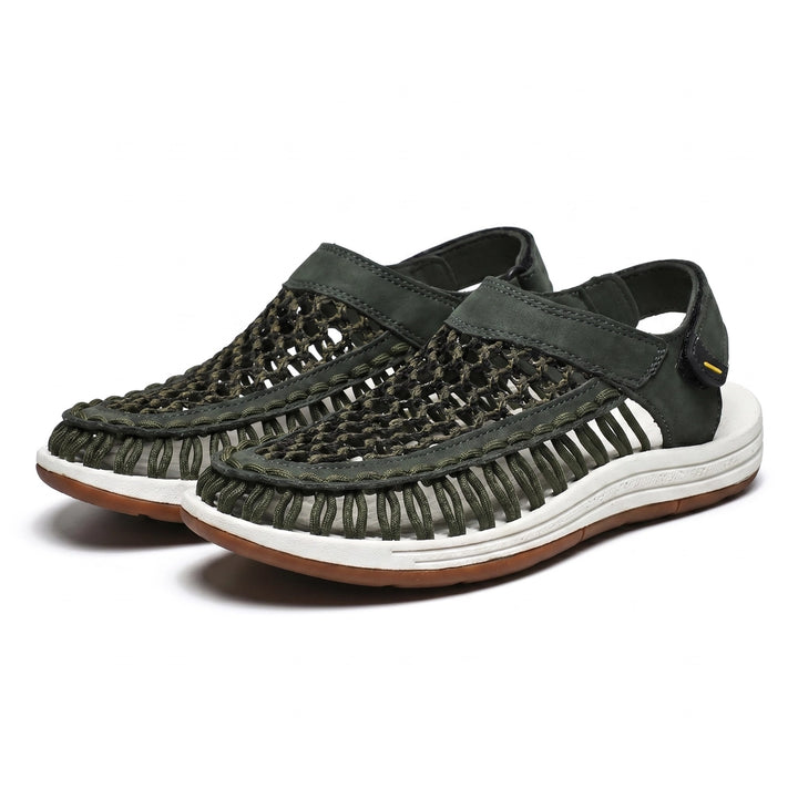 Joshua Woven Sandals - Color:Olive Green;Size:38