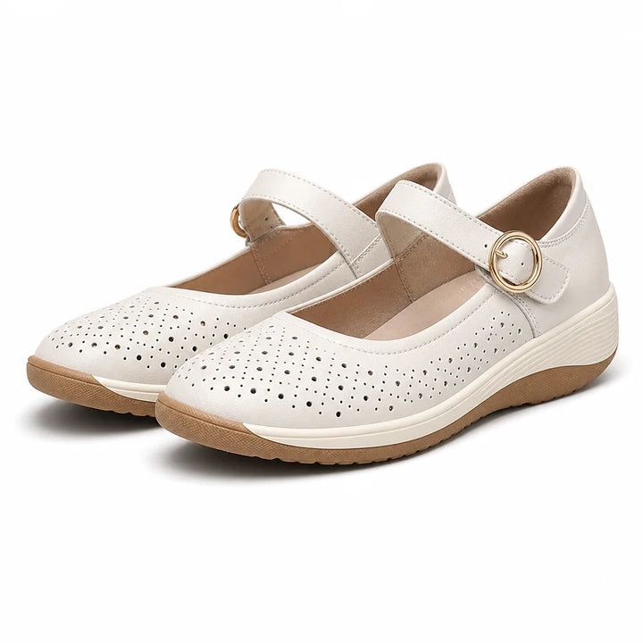 Olive Platform Strap Sandals - Color:Beige;Size:36