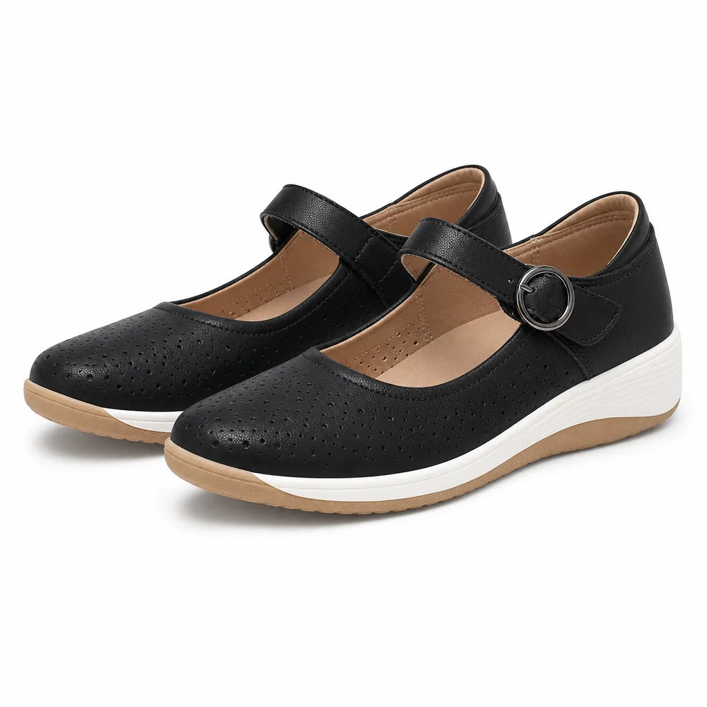 Olive Platform Strap Sandals - Color:Black;Size:36