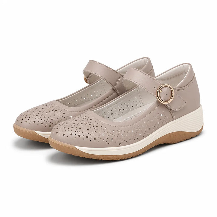 Olive Platform Strap Sandals - Color:Mauve;Size:36
