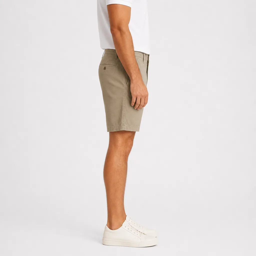 Men's Beige Hugh Cotton Cargo Shorts