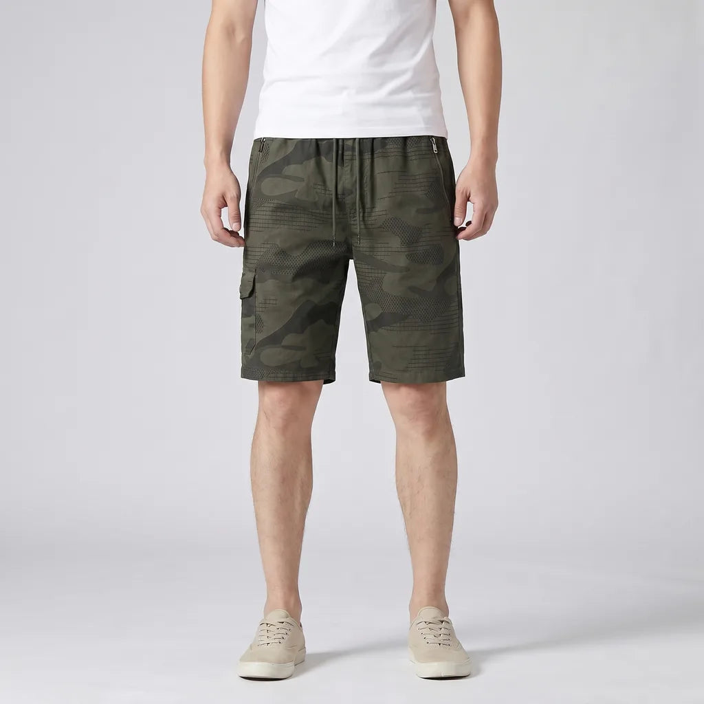 Army Green Florence Cotton Cargo Shorts 3