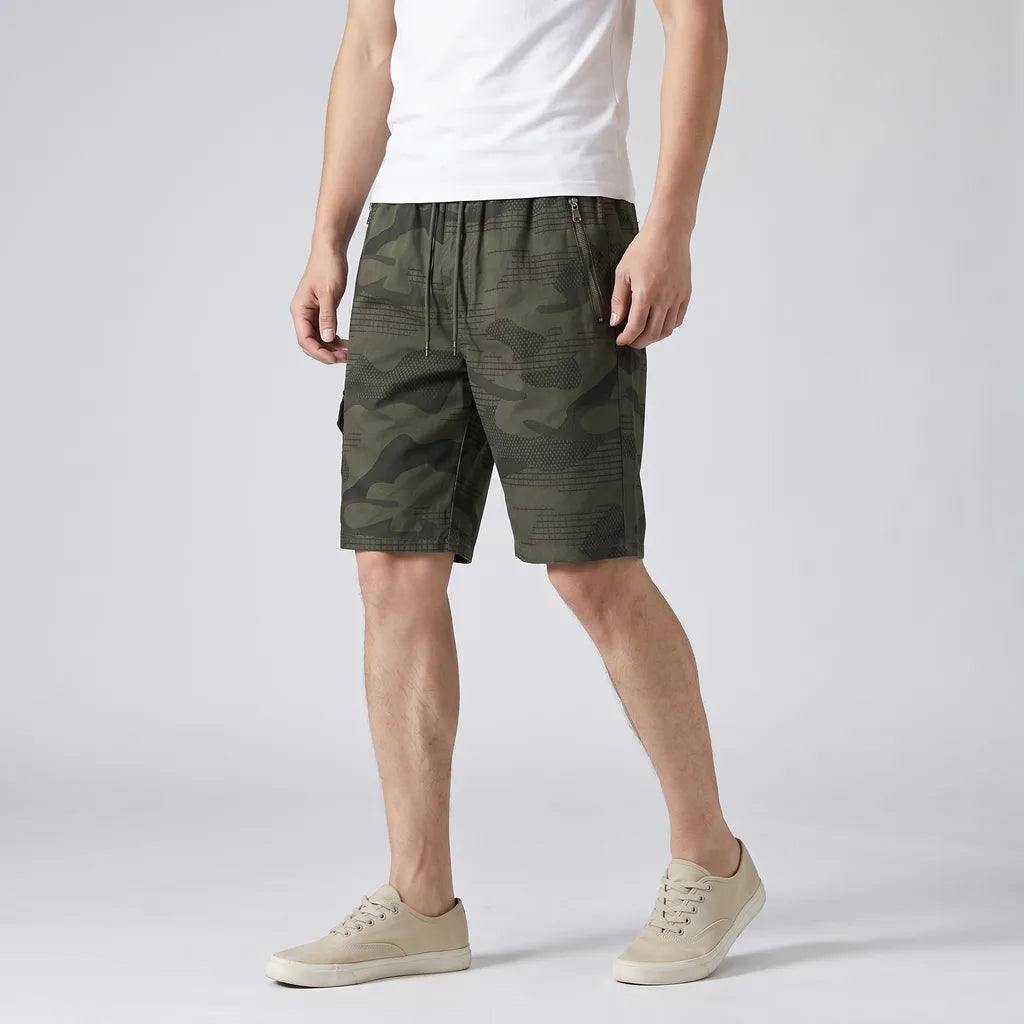 Army Green Florence Cotton Cargo Shorts 2