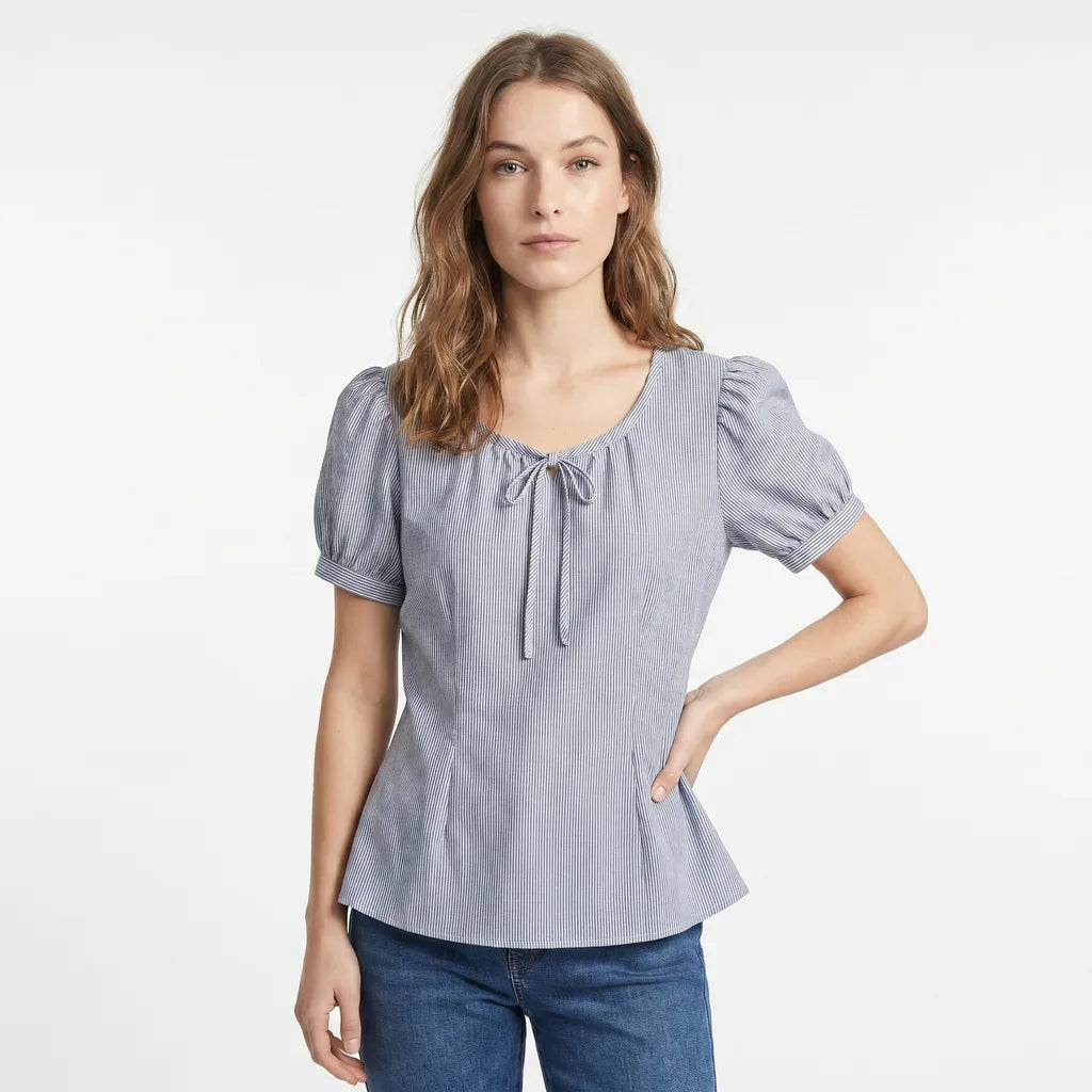 Women's Light Gray Parris Lace-Up T-Shirt