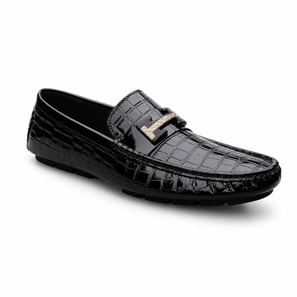 Men's Beige Wycliffe Leather Driving Loafers