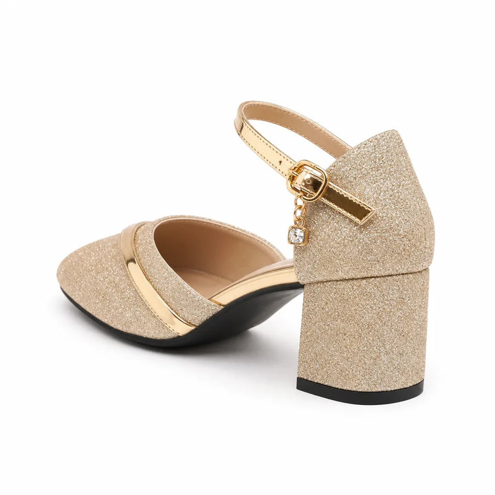 Women's Gold Priscilla Block Heel Sandals
