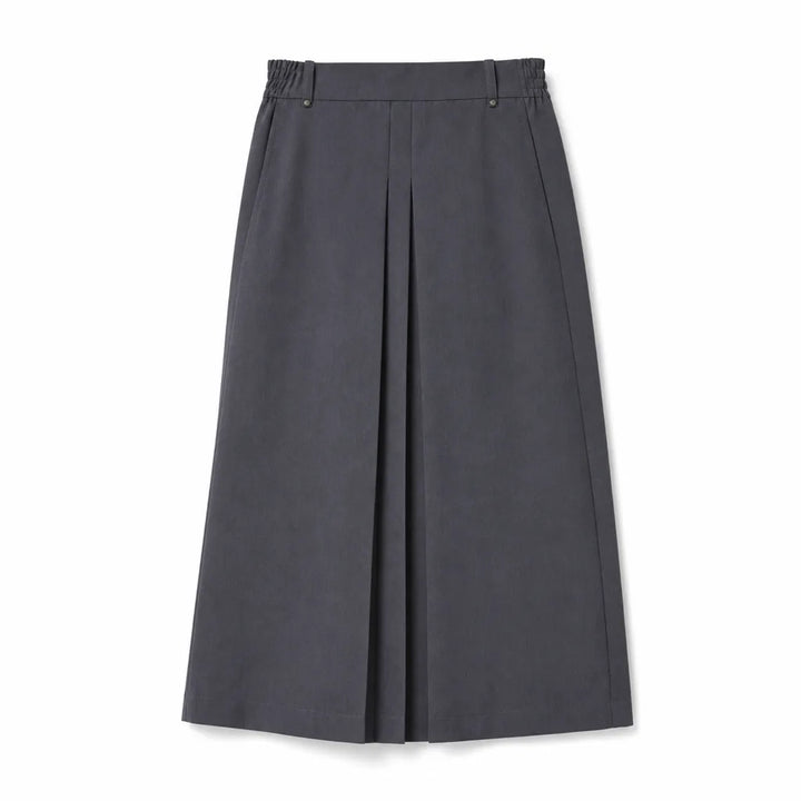 Priscilla Pleated Midi Skirt - Color:Gray;Size:XS