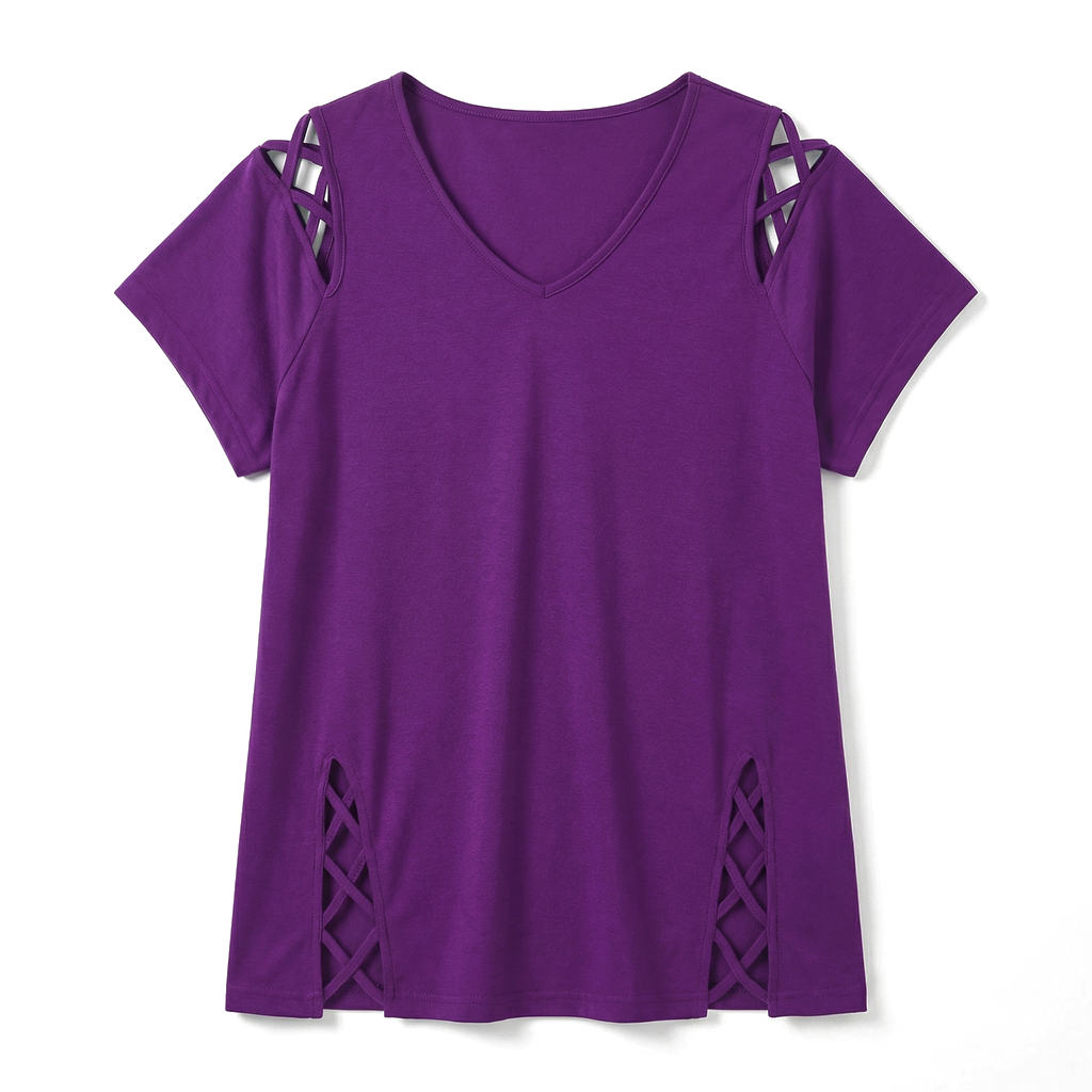 Purple Avery Cold-Shoulder Top 1