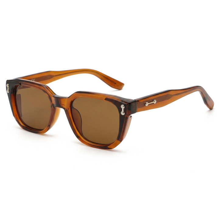 Rafferty Navigator Frame Shades - Color:C2 Translucent Red Brown & Matte Black / Brown Lens