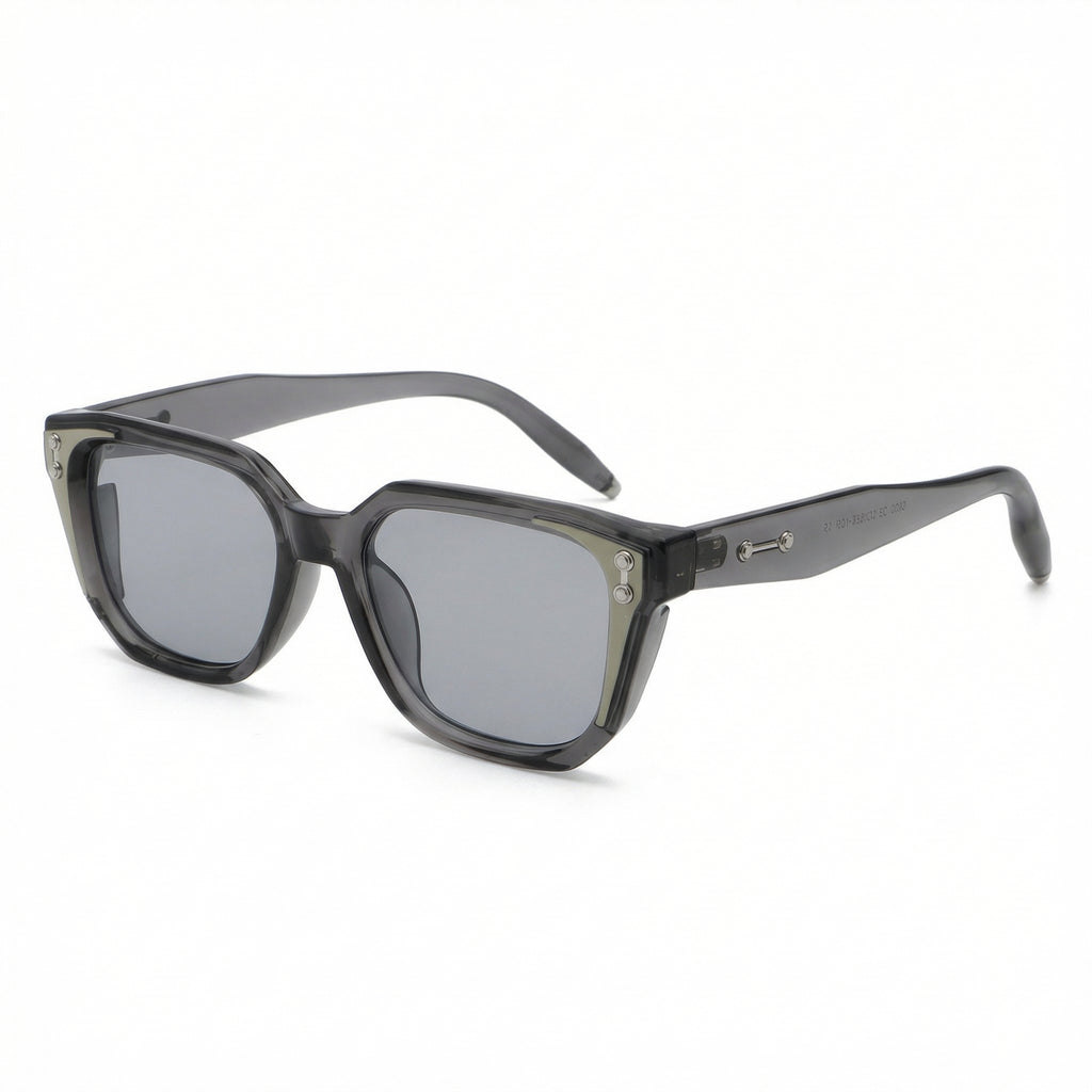 Rafferty Navigator Frame Shades - Color:C3 Translucent Grey & Matte Cream / Light Grey Lens