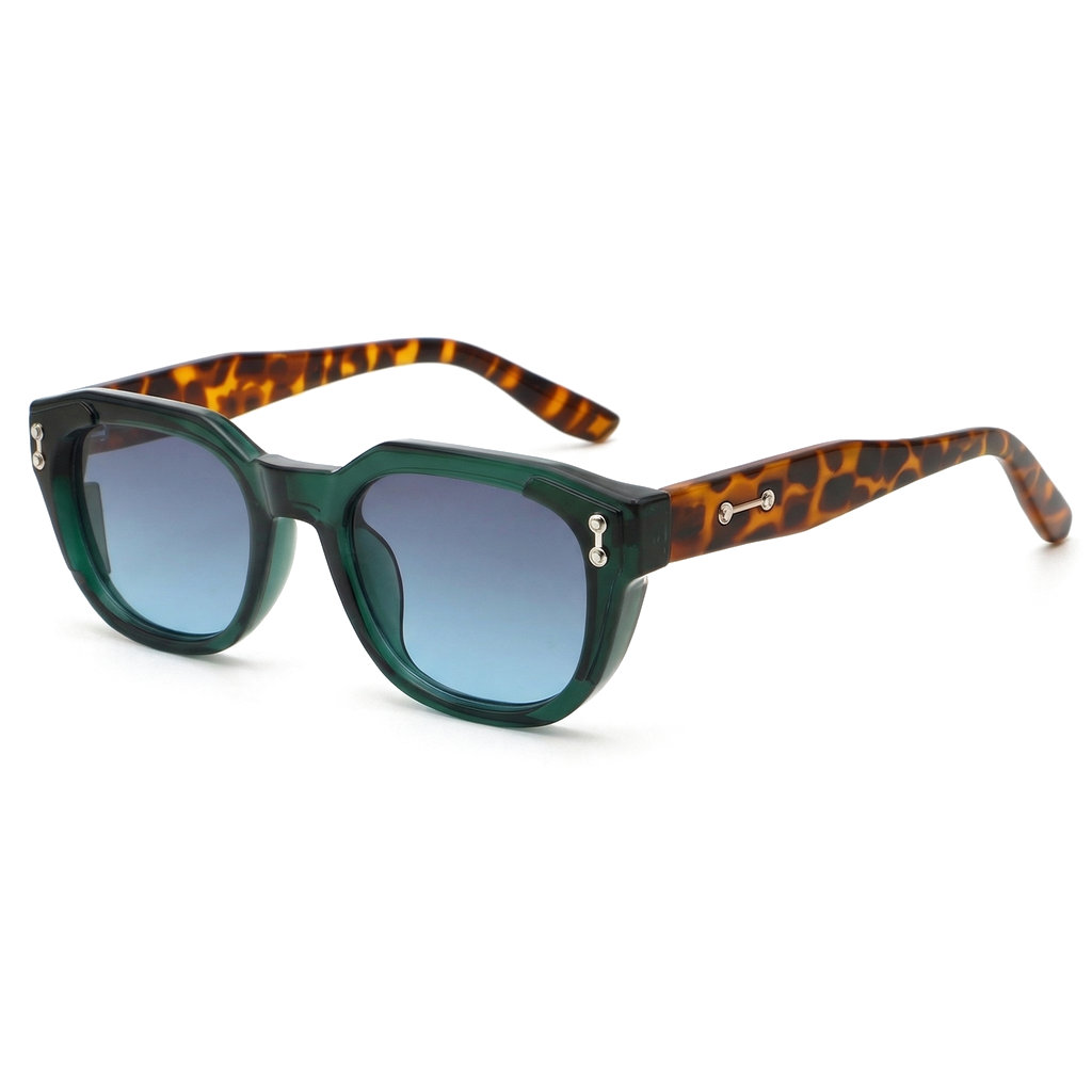 Rafferty Navigator Frame Shades - Color:C5 Translucent Green & Tortoise / Blue Grey Lens