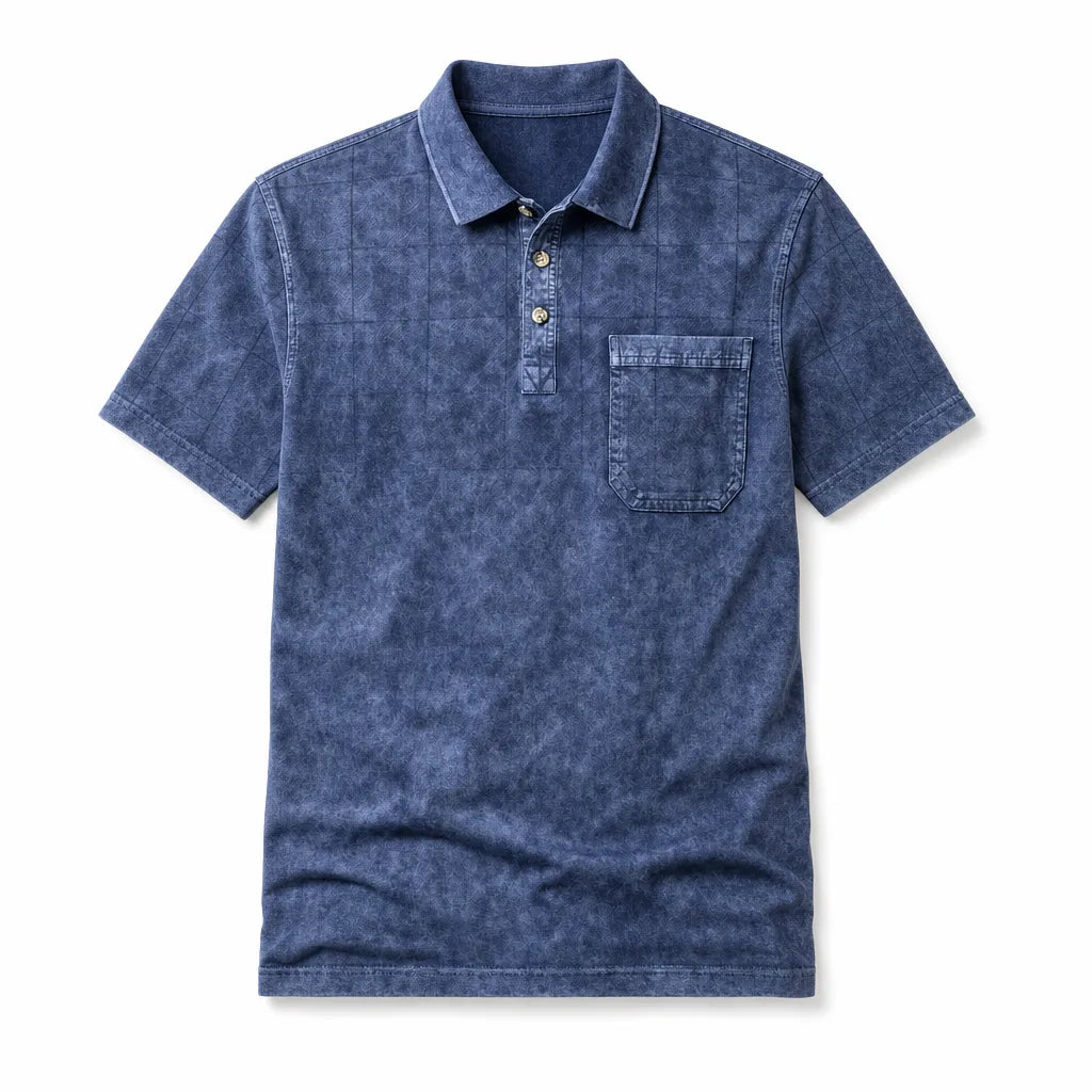 Ramsey Cotton Polo Shirt - Color:Blue;Size:M