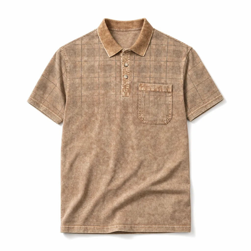 Ramsey Cotton Polo Shirt - Color:Brown;Size:M