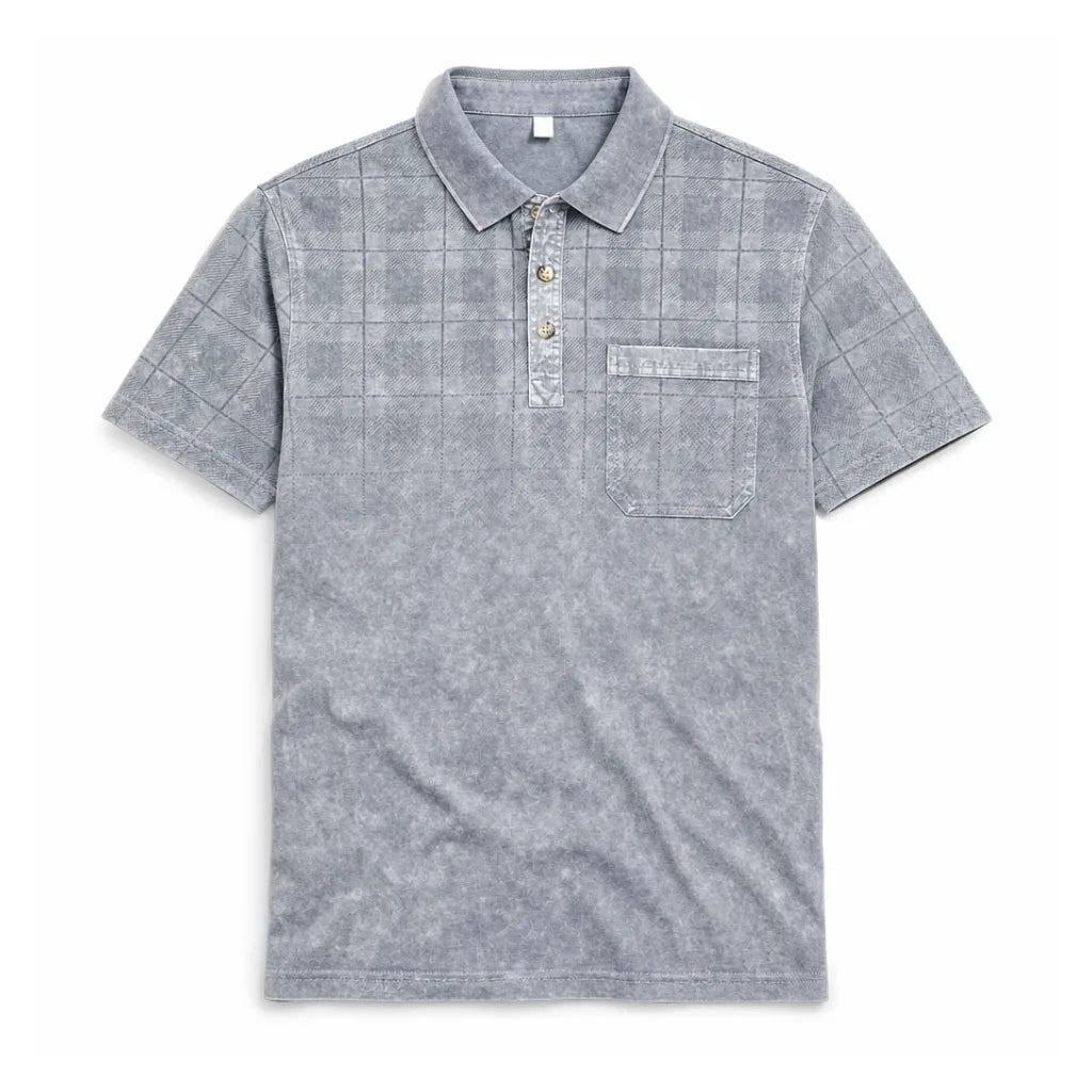 Ramsey Cotton Polo Shirt - Color:Gray;Size:M