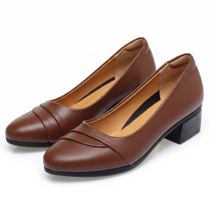 Rebecca Miller Block Heel Pumps - Color:Brown;Size:35
