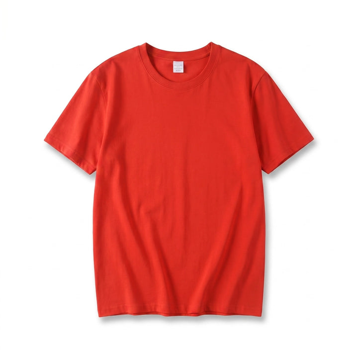 Mark Cotton Crewneck T-shirt  - Color:Red;Size:XS