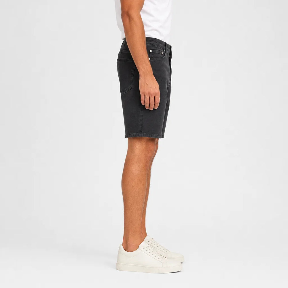 Men's Black Redford Straight Cotton Shorts