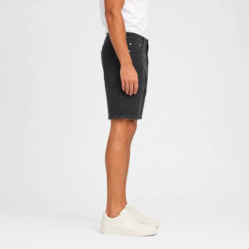 Men's Black Redford Straight Cotton Shorts