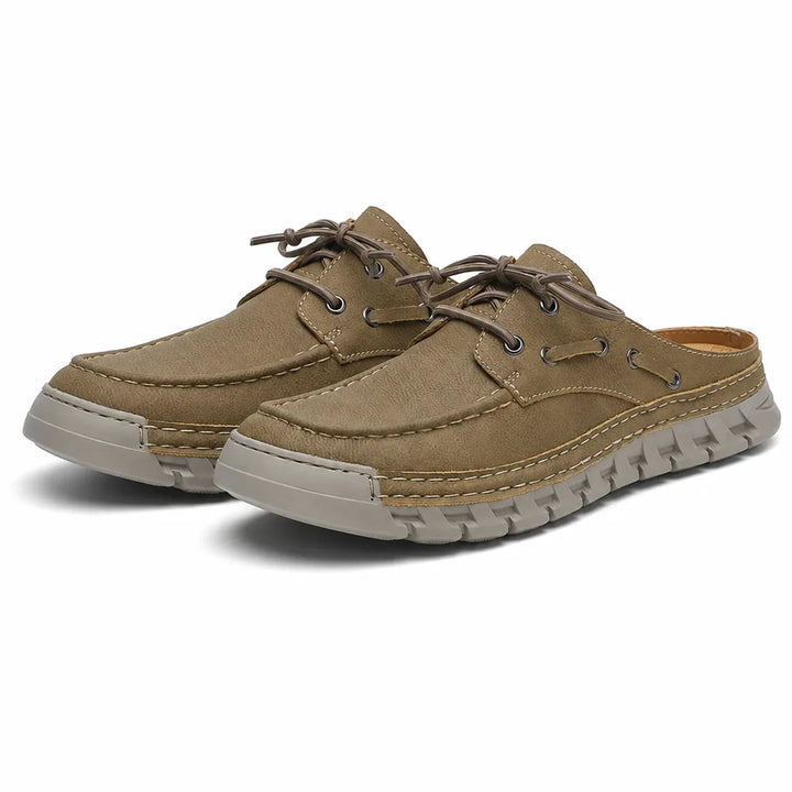Rocco Leather Trail Slides - Color:Brown;Size:38