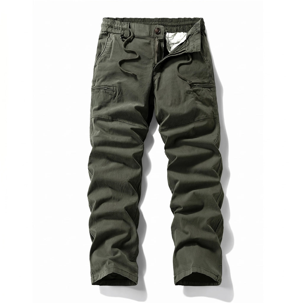 Roman Cotton Cargo Trousers - Color:Army Green;Size:29
