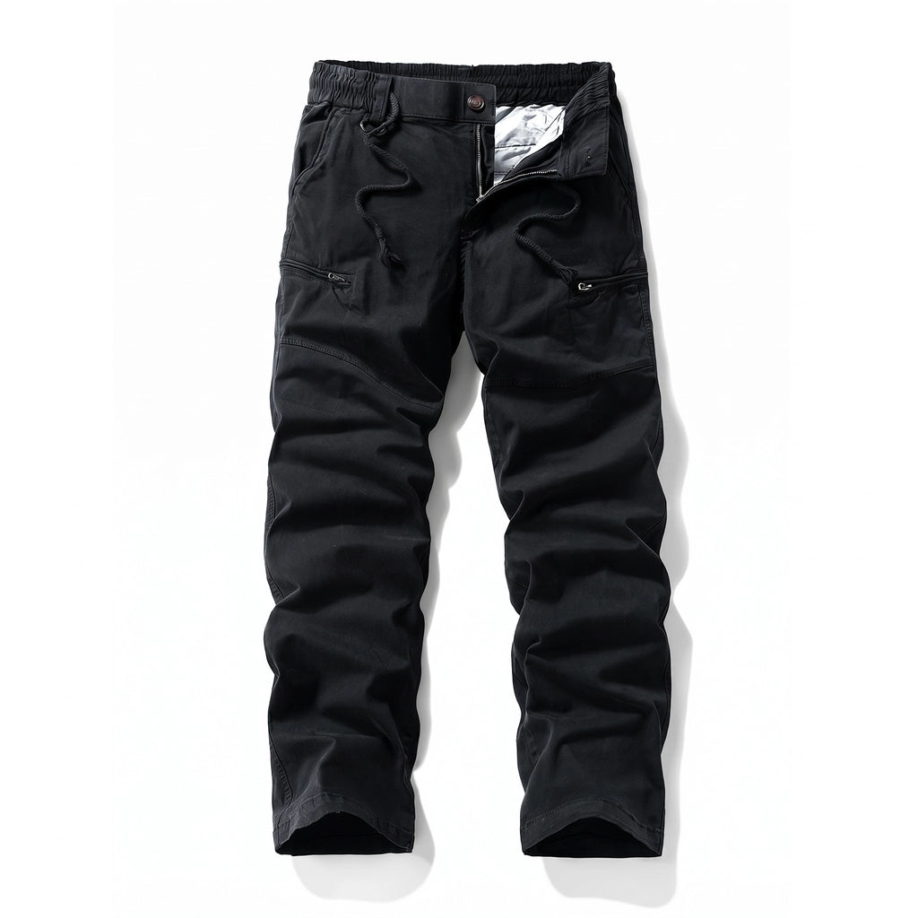 Roman Cotton Cargo Trousers - Color:Black;Size:29