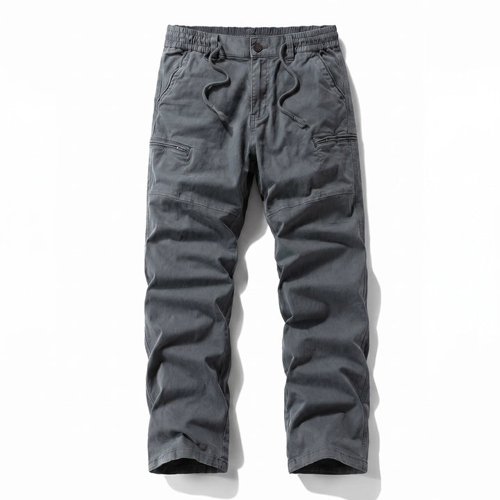 Roman Cotton Cargo Trousers - Color:Gray;Size:29