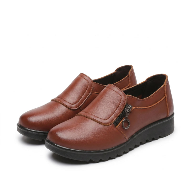 Rose Miller Wedge Loafers - Color:Brown;Size:35
