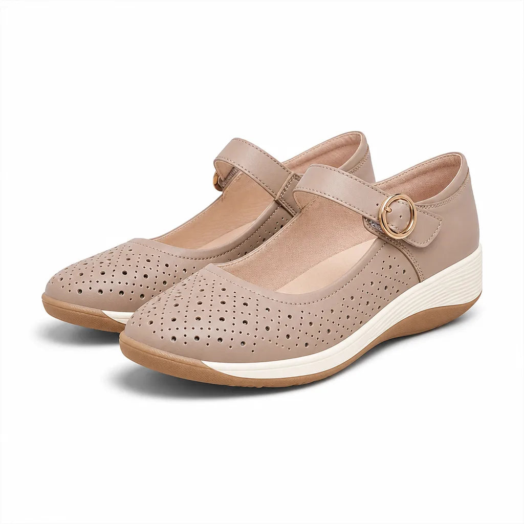 Ruby Platform Sandals - Color:Beige;Size:36