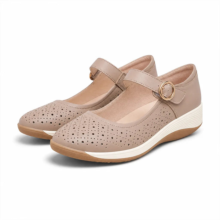 Ruby Platform Sandals - Color:Beige;Size:36