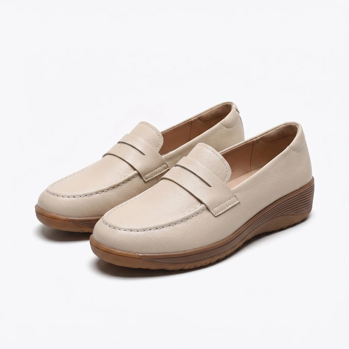 Sabrina Miller Slip-On Loafers - Color:Beige;Size:35