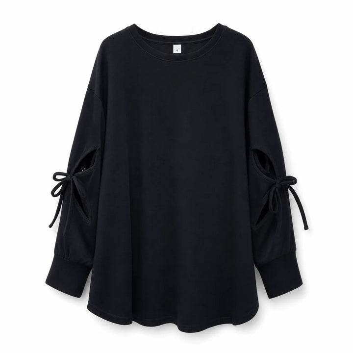 Scarlett Bow Sleeve Blouse - Color:Black;Size:XS