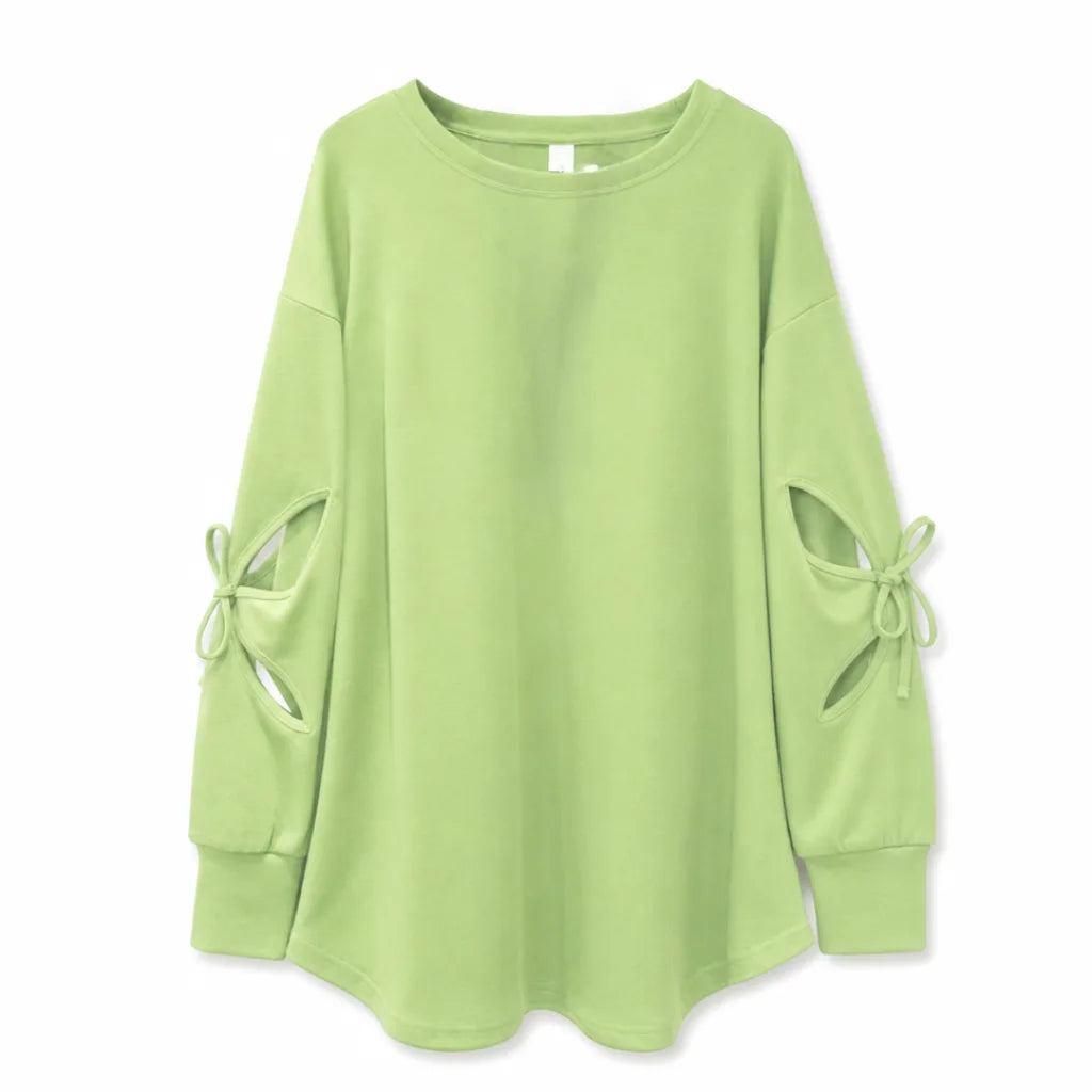 Scarlett Bow Sleeve Blouse - Color:Green;Size:XS