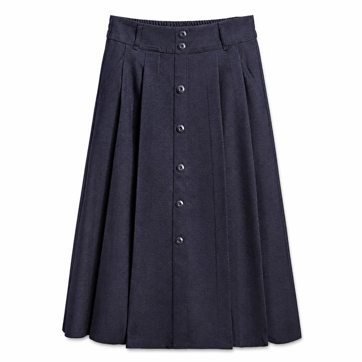 Scarlett Pleated Midi Skirt - Color:Blue;Size:S