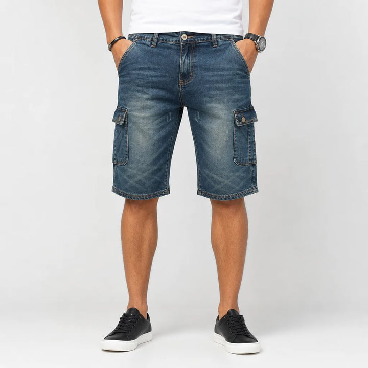 Men's Blue Constance Distressed Cargo Jeans