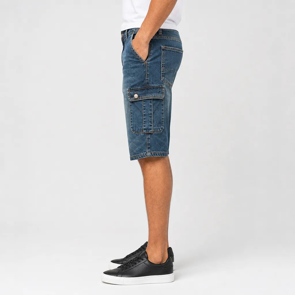 Men's Blue Constance Distressed Cargo Jeans