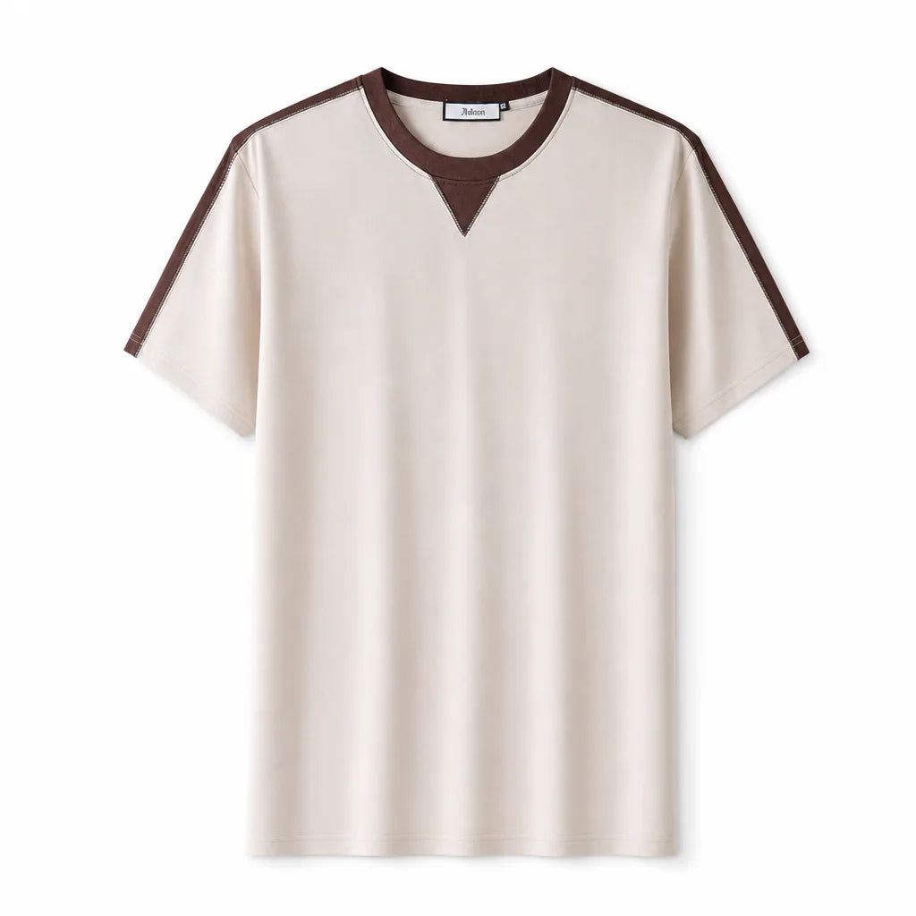 Sebastian Crew Neck T-Shirt - Color:Beige;Size:S