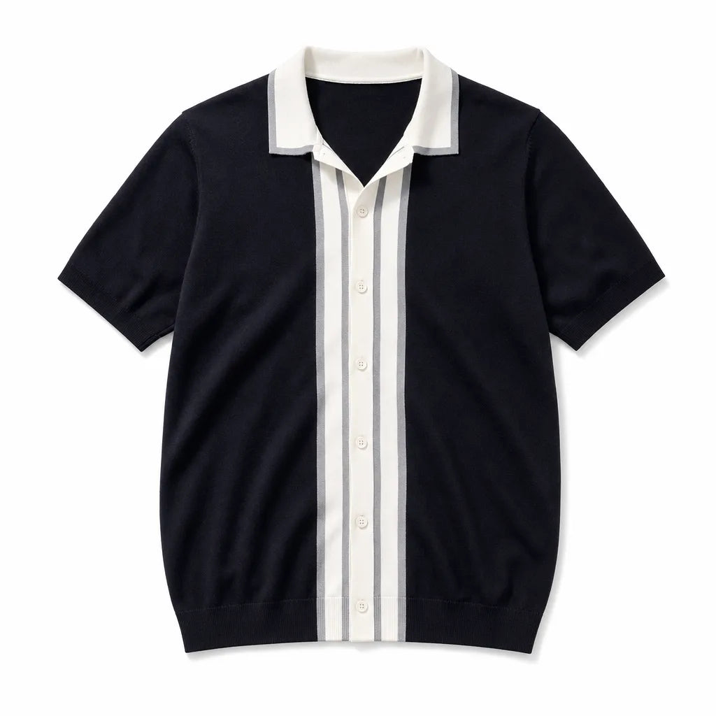 Sebastian Knit Polo Shirt - Color:Black;Size:S