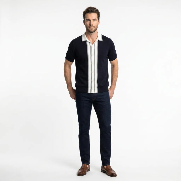 Black Louise Contrast Knit Polo 3