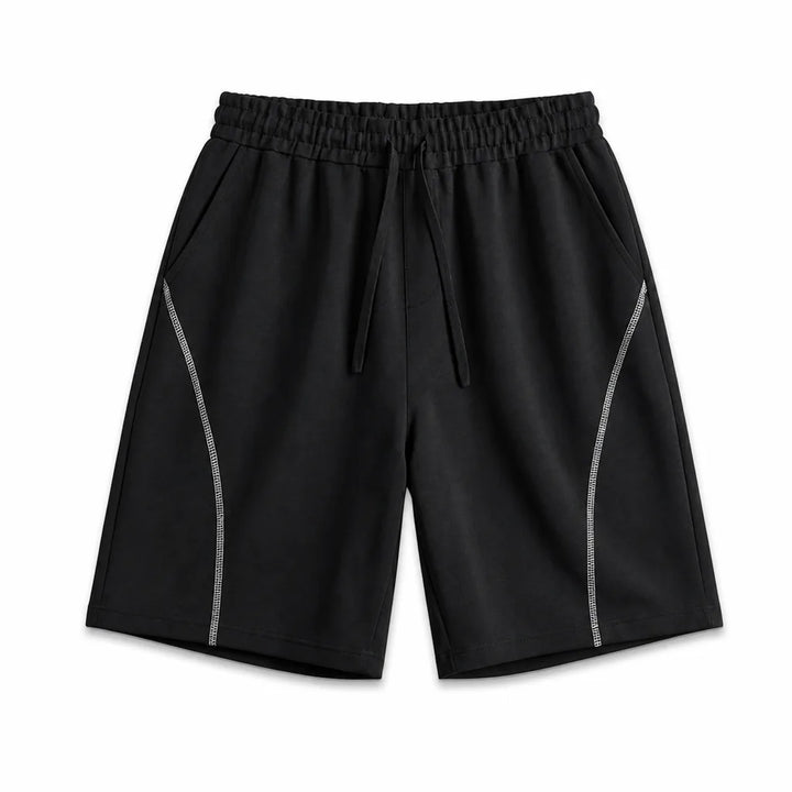 Sebastian Paneled Cotton Shorts - Color:Black;Size:S