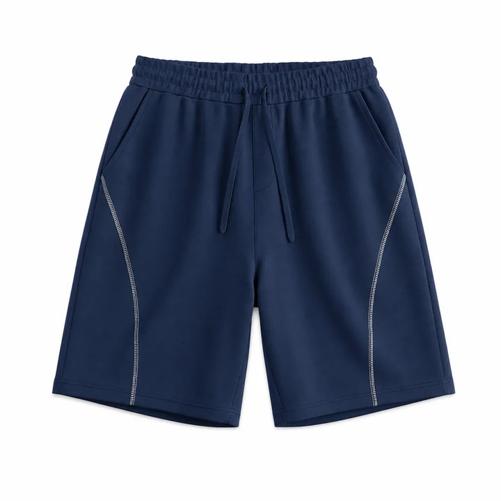 Sebastian Paneled Cotton Shorts - Color:Blue;Size:S