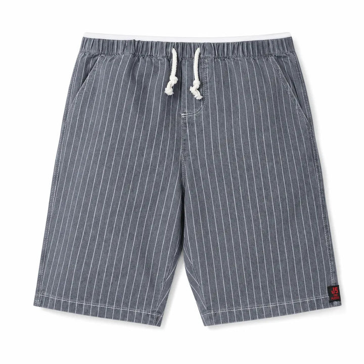 Sebastian Striped Denim Shorts - Color:Black;Size:XS