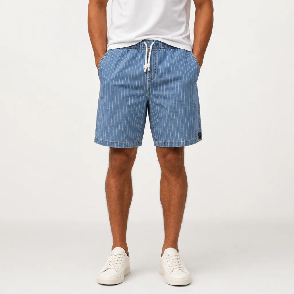 Men's Anastasia Striped Denim Shorts